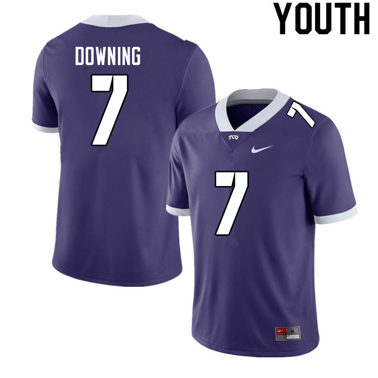 Youth #7 Matthew Downing TCU Horned Frogs College Football Jerseys Sale-Purple - Click Image to Close